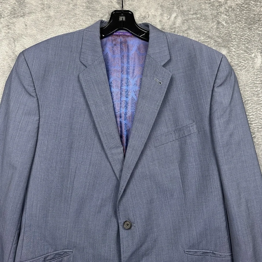 Ted Baker Endurance Sport Coat Men's 44R Gray Blue Blazer Jacket 100% Wool Lined
